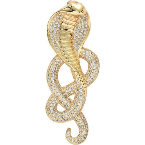 Iced Out Cobra Pendant Necklace New Arrival Hip Hop Jewelry 2 Colors AAA Cubic Zirconia Fashion Mens Necklace