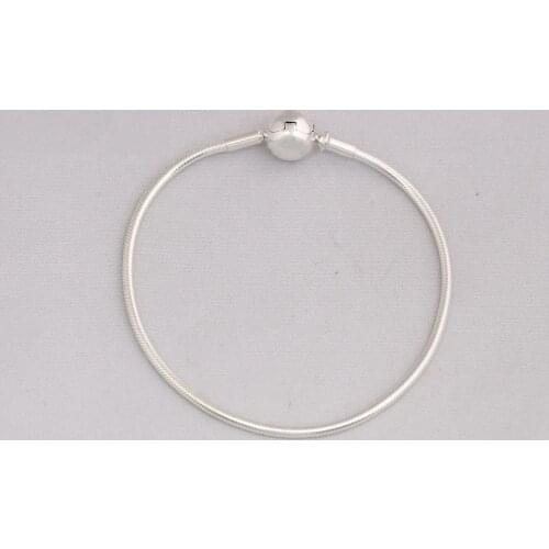 Authentic 925 Sterling Silver Bracelet Round Clasp for Essence Charms Beads Gift fit Lady Jewelry
