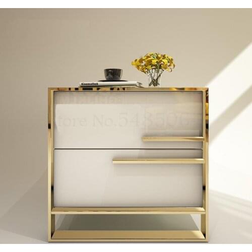 Simple Post-modern Light Luxury Bedside Table Hardware Cabinet Bedroom Locker Simple Small Cabinet Mini Cabinet Nordic