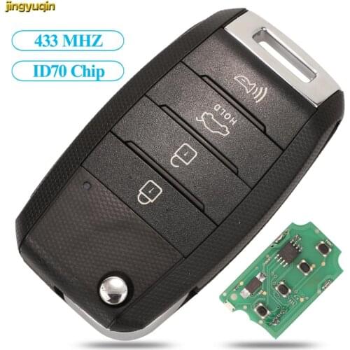 Jingyuqin Remote Car Key Control 433Mhz ID70 Chip For KIA K3 K2 K5 Rio Sorento Carens Cerato Forte Auto Key OSLOKA-875T 4 Button