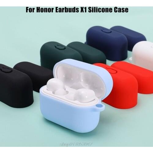 Anti-fingerprint Dust-proof Protective Cover Silicone Case with Carabiner for Honor Earbuds X1 TWS Wireless D07 20 Dropship
