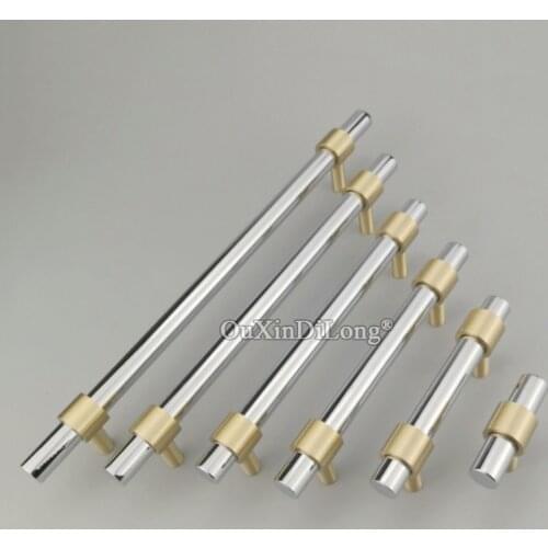 Luxury European 10PCS Solid Brass Cabinet Door Handles Drawer Pulls Cupboard Wardrobe Closet Kitchen TV Cabinet Handles Chromed