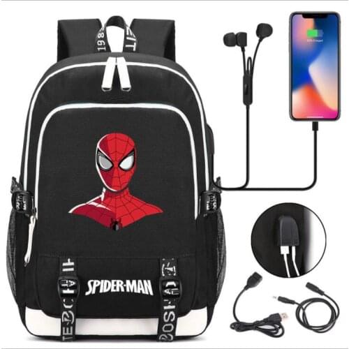 Superhero Anime Usb Charging Backpack for Teenagers School Bag Boys Girls Bagpack Women Laptop Backpack Student Bookbag