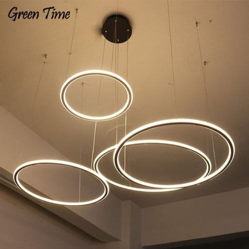 Modern Led Chandelier For Living room Dining room Bedroom Indoor Rings Hanging Lamp Chandelier Lighting Metal Lamp 110V 220V
