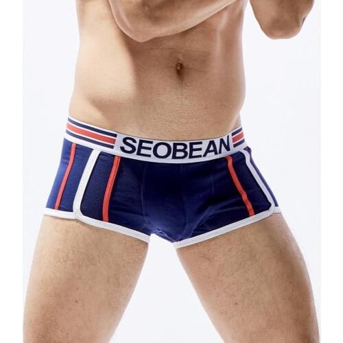 NEW COMING MENS NEW SOLID pattern COTTON UNDERWEAR LOW-RISE BOXERS