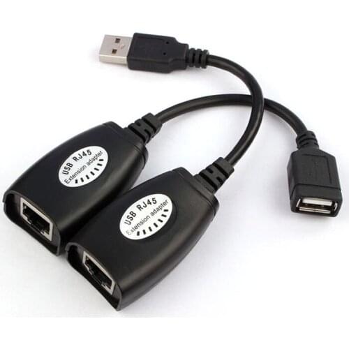 USB Extension Extender Adapter Up To 150ft Using CAT5 RJ45 LAN Data Cable