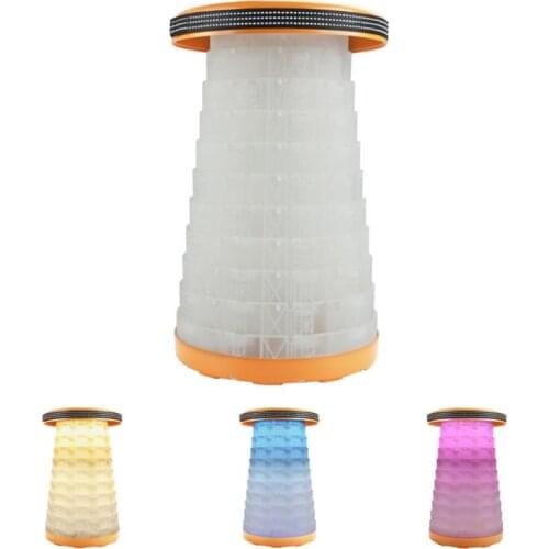 Retractable Stool Chair With LED Warning Light Roadblock Outdoor Portable Stool Lounge Folding Chair Convenient Fishing Stool