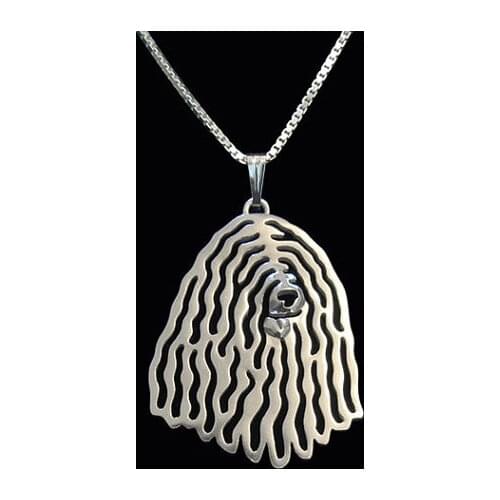 Komondor jewelry- Gold and silver pendant and necklace dog jewelry Simple abstract animal