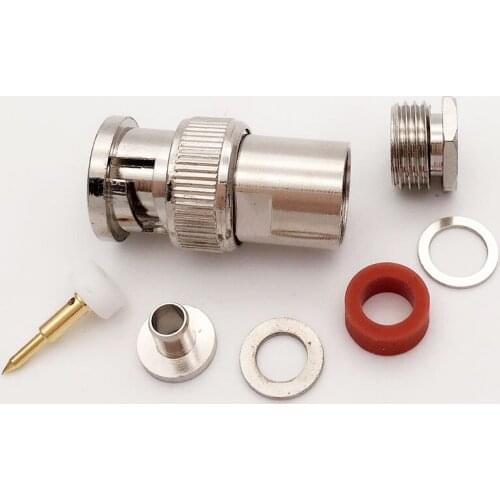 10pcs BNC Male Plug Clamp for RF Coaxial Coax Cable 50-7 7D-FB LMR400 RG213 RF Connector