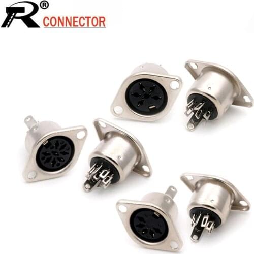 10pcs/lot 5 PIN DIN Panel Mount 5 Pole DIN Female Jack Socket Solder Metal DIN Chassis Wire Connector