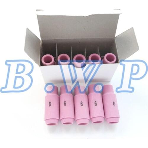 10N48 #6 Alumina Ceramic Nozzles Cups for SR PTA DB WP 17 18 26 Tig Welding Torch, 10pcs