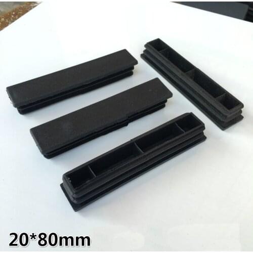 20x80mm Plastic Square Stainless Steel Pipe Plug Chair Mat Rubber Plugs Buckle Cover Sealing Pipe Cap