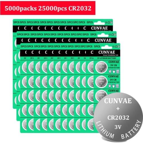 25000pcs CR2032 CR 2032 3V Button Cell Batteries Coin Lithium Battery For Watch Remote Control Calculator cr2032