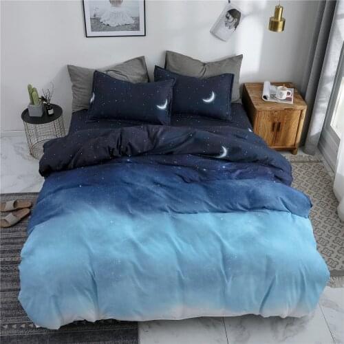 Starry Sky Pattern Duvet Cover Set 3pcs Bed Cover Set Duvet Cover and Pillowcases Comforter Bedding Set for Children and Adult