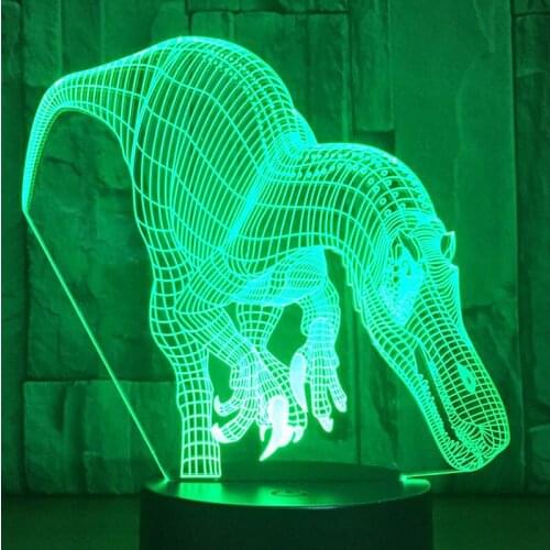 3D LED Night Light Dinosaur Carcharodontosaurus with 7 Colors Light for Home Decoration Lamp Amazing Visualization Optical