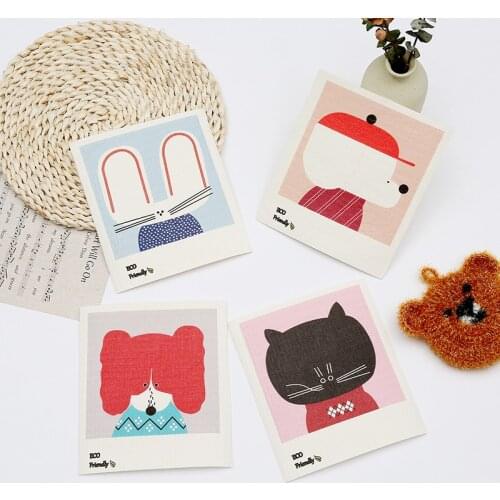 4pcs/Lot Dishcloth Cellulose Sponge Cloths Eco-Friendly No Odor Reusable Cleaning Cloths for Kitchen Absorbent Dish Cloth