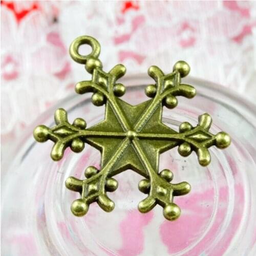 40pcs zinc alloy snowflake Charms Jewelry Making DIY HandMade Jewelry findings