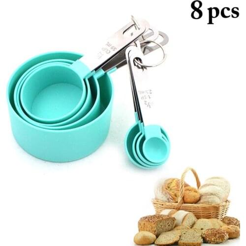 8 PCS Stainless Steel Measuring Spoons Stackable Teaspoons Coffee Sugar Measuring Scoop Cake Baking Flour Measure Kitchen Tools