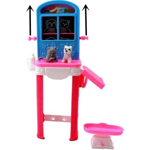Doll Accessories Toys for kids Option Pet Cat Dog Show Display Stand Dollhouse Furniture for Barbie Doll