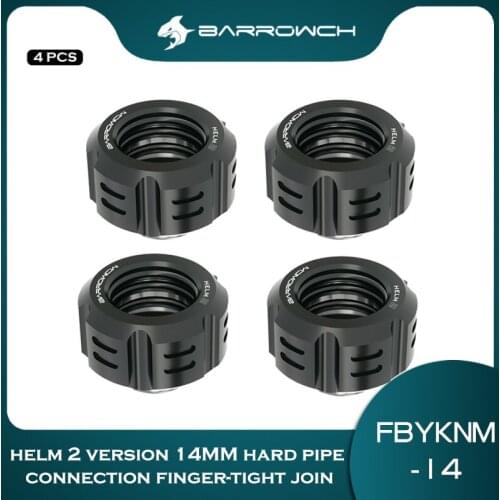 Barrowch 4PCS 14MM Hard Pipe Fitting Connection Finger-Tight joint , Helm 2 Limited Edition, FBYKNM-14