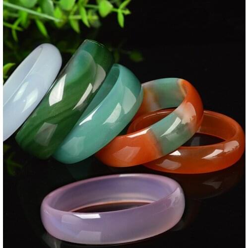 42-48mm natural green agate bangles for children