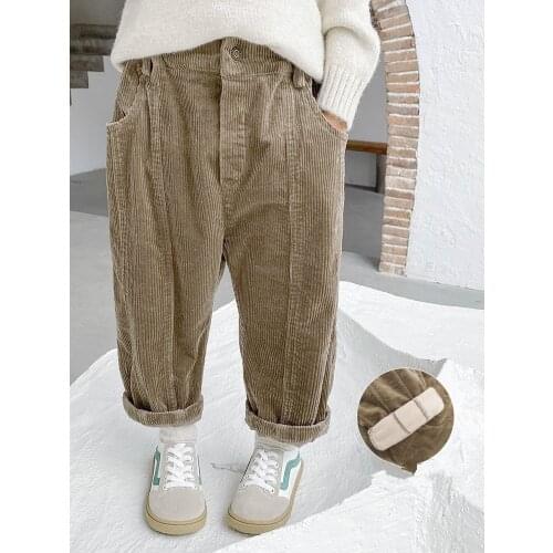 2 3 4 5 6 Y Toddler Boys Pants 2020 New Childrens Casual Loose Straight Trousers Korean Velvet Thicken Corduroy Pants for Boy