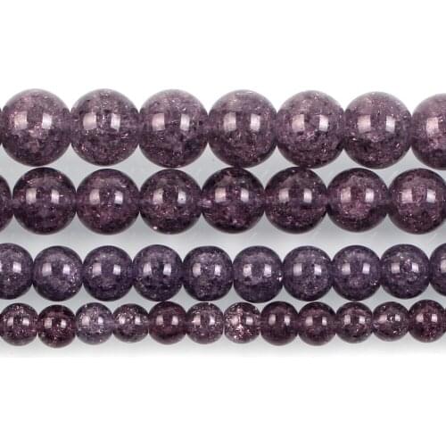 Natural Stone Beads Purple Burst Flower Stone Round Loose Beads for Jewelry Making Needlework DIY Bracelet Strand 4-12 MM