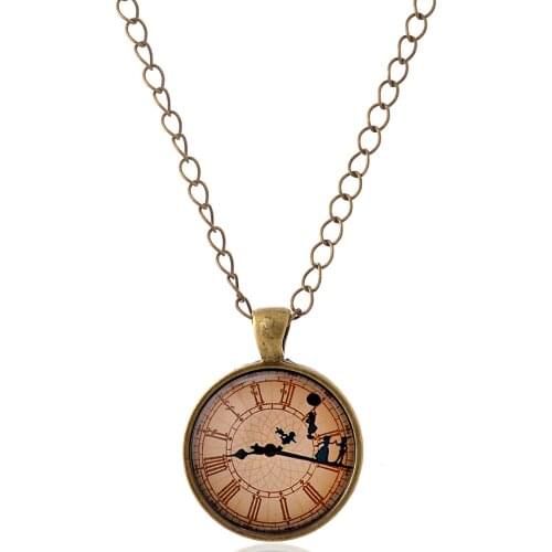 Lureme Time Gem Series Clock with Dancer Disc Pendant Charm Necklace for Women and Girl (01003519)