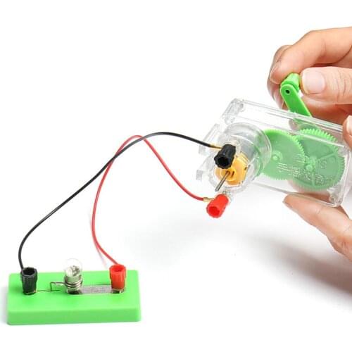 Children DIY Hand Crank DC Generator Model Fan Kit Experiment Kid Education Toy