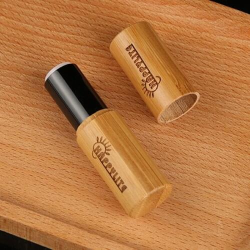 ECO-friendly lip balm containers 5ml black Gold Silver Bamboo Lipstick Tube wholesale lipstick tube container set