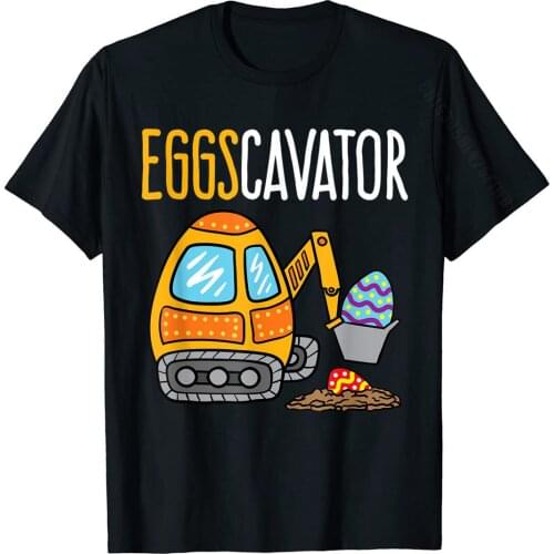Funny Eggscavator Cute Excavator Easter Kids Boys Girls Gift T-Shirt Mens Classic Personalized Tops Shirts Cotton T Shirt Design