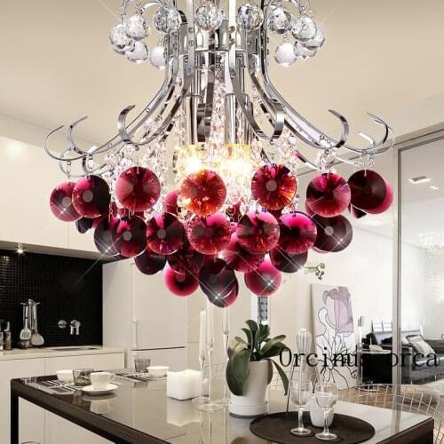 Warm and romantic crystal chandelier restaurant bedroom simple modern rural creative electroplating crystal lamp