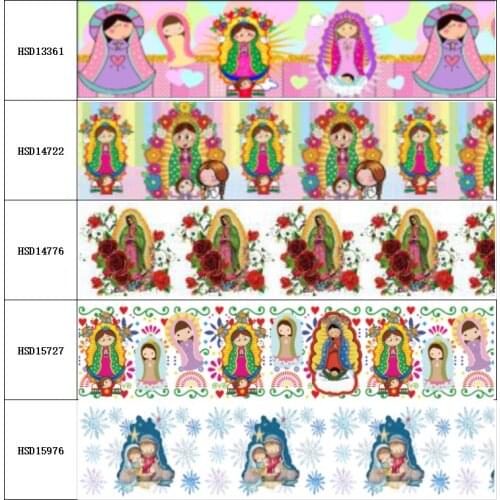 HSDCraft New Mexico Religion Style Printed Grosgrain Ribbon Party Decoration 10 Yards DIY Bow Material Handmade 38MM 75MM Hot