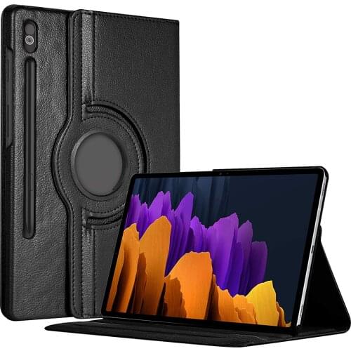 360 Degrees Rotating Stand Leather Case with Auto Sleep/Wake Cover for Samsung Galaxy Tab S7+ S7 Plus SM-T970/T975/T976