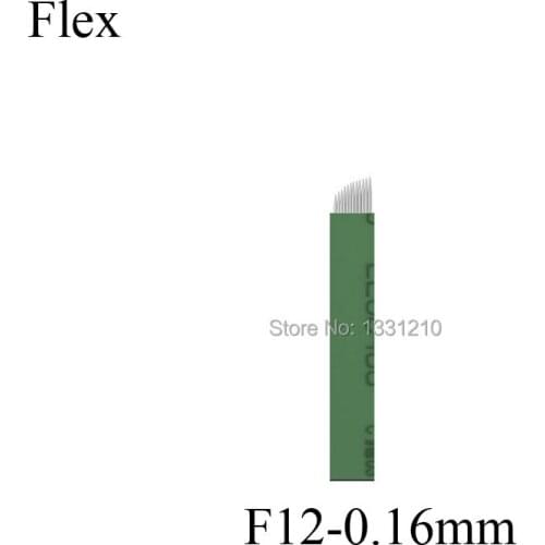 Lâmina Flex 12 Chanfrada - 0,16mm ( Nano ) Microblading Blades Green Eyebrows Needle Tattoo Supplies