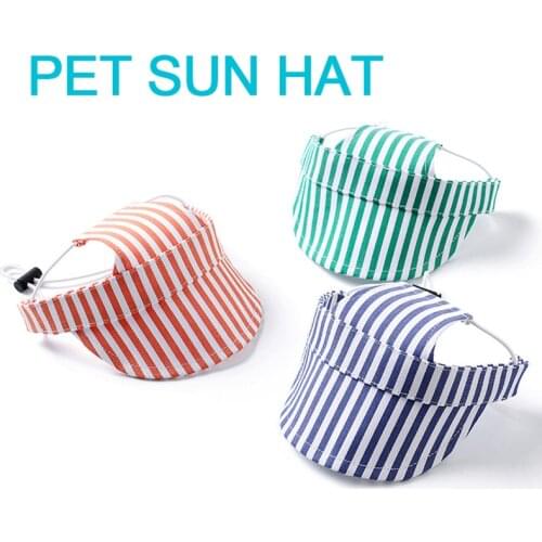 Summer Dog Sun Hat Three-color Striped Fashion Windproof Travel Sports Pet Baseball Cap For Pets Accessories Outdoor Dogs Hats