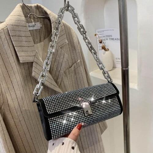 Summer 2021 Women Bag Chain Women Bag Messenger Bag Rhinestone Sequin Bag Purses Handbags Luxury Designer Crossbody Bag Handbags
