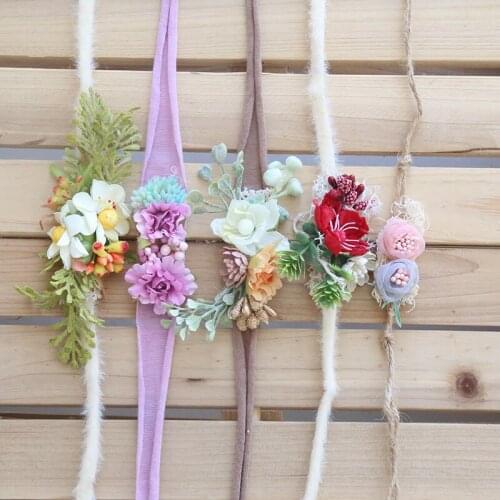 Fashionable and colorful flower newborn head belt super soft traceless tiara for newborn photography products