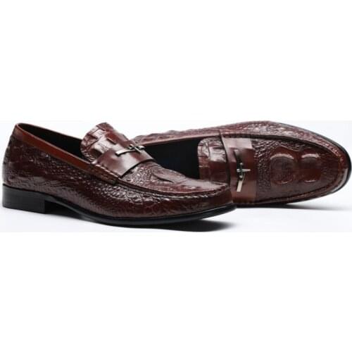 2020 Mens Casual Genuine Leather Flats Loafers Comfortable Business Wine Red Black Formal Boat Shoes Men British Leather Shoes