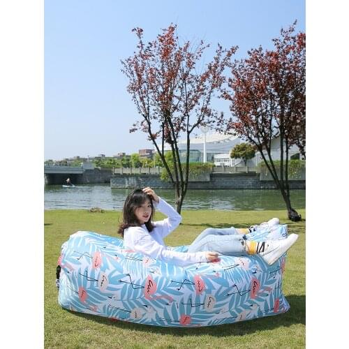 Outdoor Inflatable Sofa Lazy Air Floatation Bed Mattress Portable Single Lying Chair Music Festival Picnic