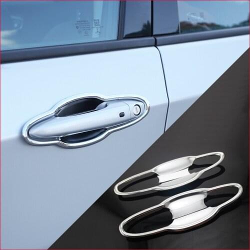 A Little Change 8Pcs/Set ABS Exterior Door Bowl Protector Cover Outer Door Sticker For Jeep Compass 2017 2018 Parts Accessories