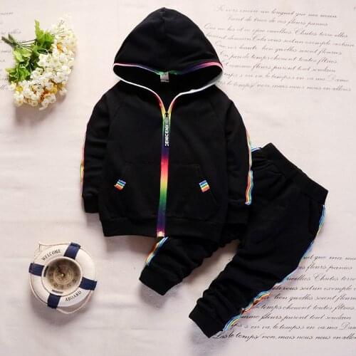 New Baby Boys clothing Spring Autumn Children Clothes Set Hooded jacket+Long Pants Baby Kids 2Pcs Suit Striped sportswear suit
