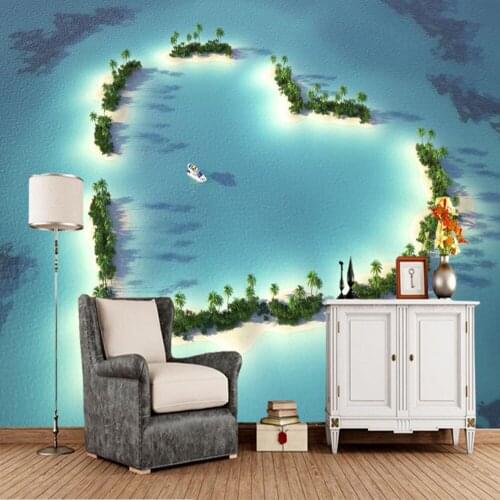 Heart shaped beach on the sea natural 3d wallpaper papel de parede,living room TV sofa wall bedroom wall papers home deocr mural