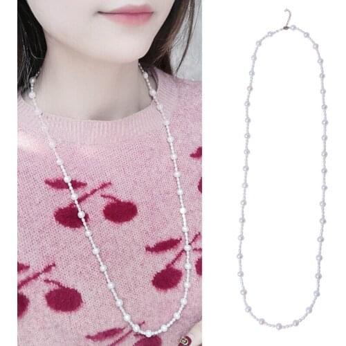 Classical Trendy Gold Plated Real Natural Freshwater Pearl Necklace Fashion Charm Jewelry 2pcs/lot