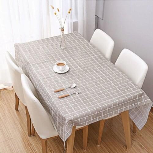 PEVA Plastic Tablecloth Lattice Pattern Waterproof Table Cloth Wedding Birthday Party Household Table Cover Rectangle Desk Cloth