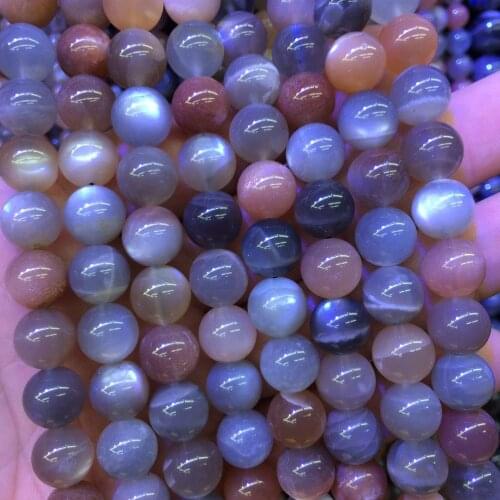 Mixed color natural moonstone beads natural gemstone beads DIY loose beads for bracelet for necklace making strand 15" wholesale