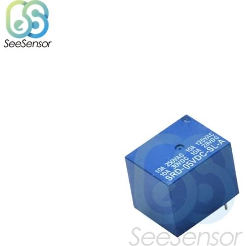 5PCS Relay SRD-05VDC-SL-A SRD-12VDC-SL-A SRD-24VDC-SL-A SRD-48VDC-SL-A 4 Pin PCB Type DC 5V 12V 24V 48V 10A 250VAC Power Relay