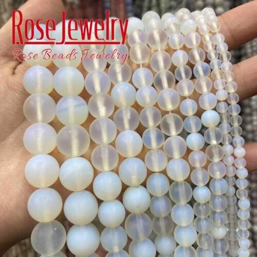 Dull Polish Matte Natural Opal Beads Opalite Fit Diy Make Up Beading Bead For Jewelry Making Accessories 4/6/8/10/12MM 15"strand