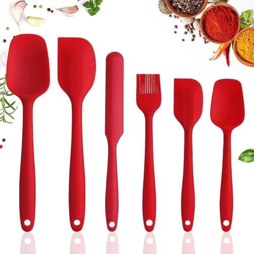 6 Pcs Silicone Spatula Sets Scraper Cake Baking Tool Food Grade Non Stick Butter Cooking Rubber Shovel Bakery kitchen Tools