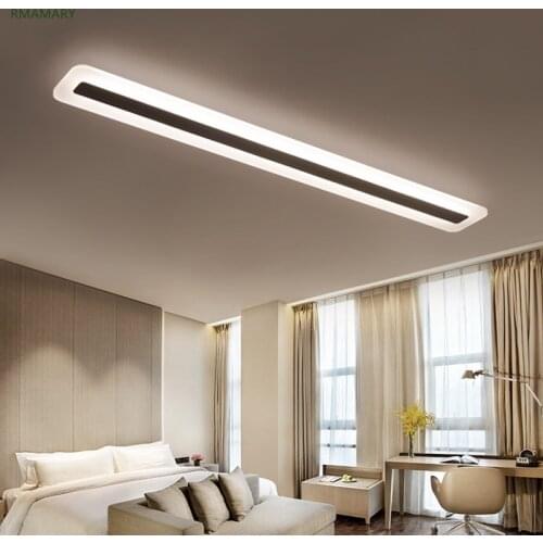 Modern minimalist led light strip ceiling lamp living room bedroom office dining room aisle balcony ceiling light 110-220V